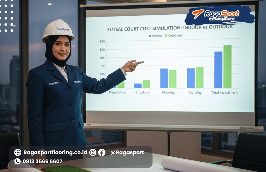 Biaya Futsal Indoor, Harga Futsal Outdoor, Perbandingan Biaya Lapangan, RAB Lapangan Futsal, Investasi Lapangan Futsal, Estimasi Biaya Futsal, Konsultan Lapangan Futsal, Modal Bisnis Futsal, Futsal Indoor Murah, Futsal Outdoor Hemat