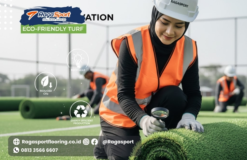 Eco Friendly Turf, Green Sport Surface, Investasi Hijau Lapangan, Jejak Karbon Rendah, Kualitas Premium Carbon, Lapangan Masa Depan, Lapangan Ramah Lingkungan, Rumput Sintetis Berkelanjutan, Rumput Sintetis Low Carbon, Turf Minim Emisi, rumput sintetis, rumput sintetis low carbon