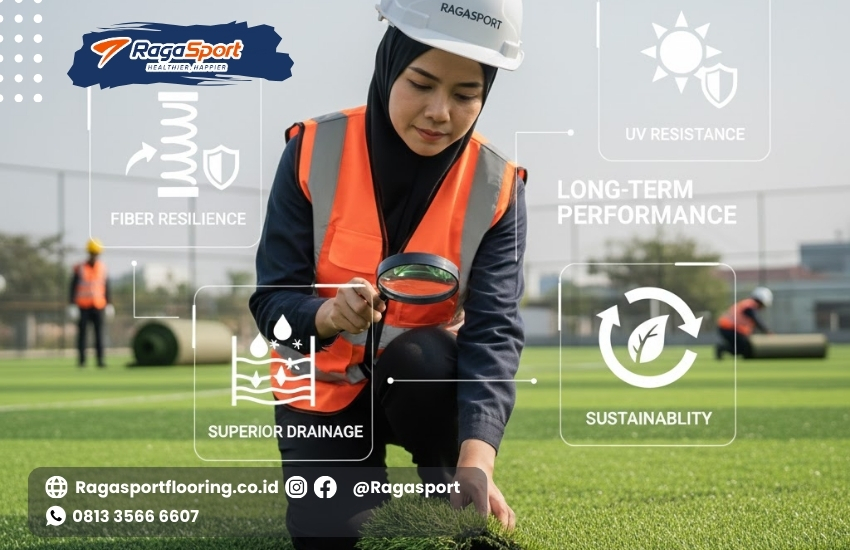 Eco Friendly Turf, Green Sport Surface, Investasi Hijau Lapangan, Jejak Karbon Rendah, Kualitas Premium Carbon, Lapangan Masa Depan, Lapangan Ramah Lingkungan, Rumput Sintetis Berkelanjutan, Rumput Sintetis Low Carbon, Turf Minim Emisi, rumput sintetis, rumput sintetis low carbon