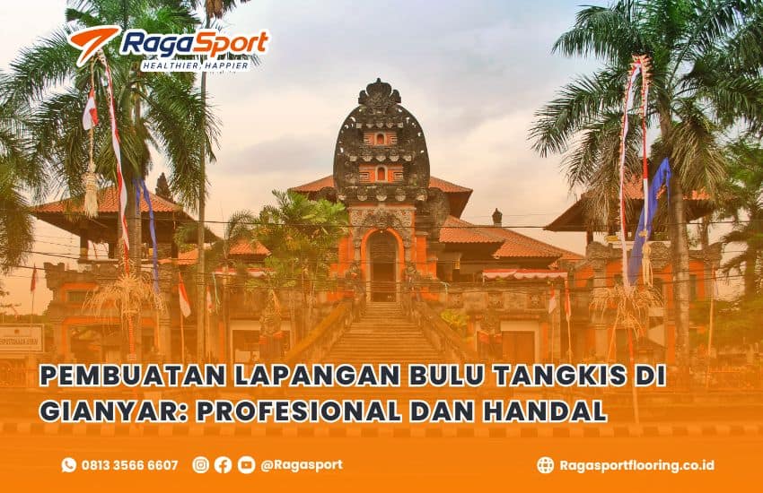 Pembuatan Lapangan Bulu Tangkis di Gianyar