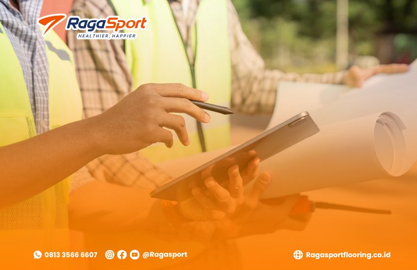 Proses pembuatan Lapangan Mini Soccer di Pontianak