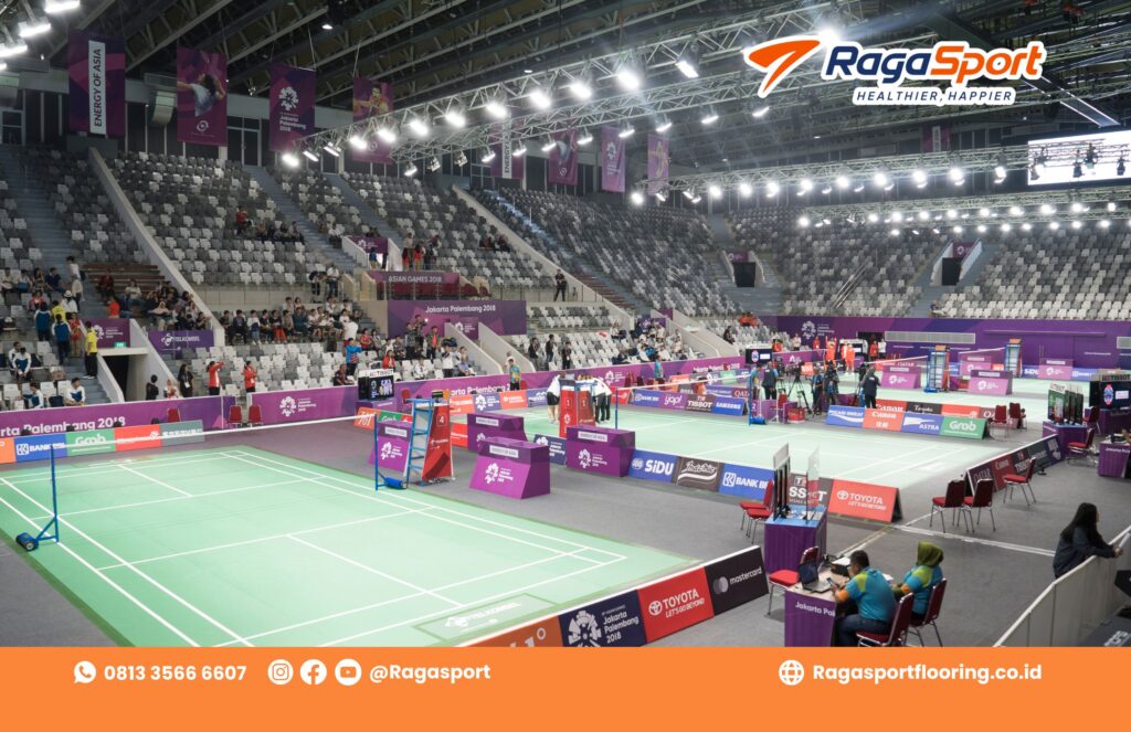 DesainLapanganOlahragaModern, InspirasiLapanganBadminton, LayoutLapanganBadminton, LapanganBadmintonKompetisi, DetailVisualLapanganBadminton, MaterialLantaiBadminton, FotoKonstruksiLapanganOlahraga, GaleriLapanganBadminton, LapanganBadmintonSNI, ContohLapanganBadmintonProfesional